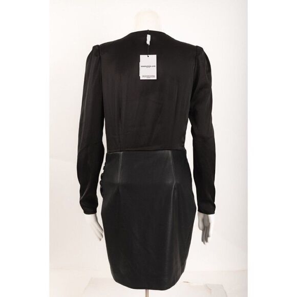 Generation Love Womens Miley Dress Size M Black Faux Leather Satin Bodice NWT - Picture 6 of 7